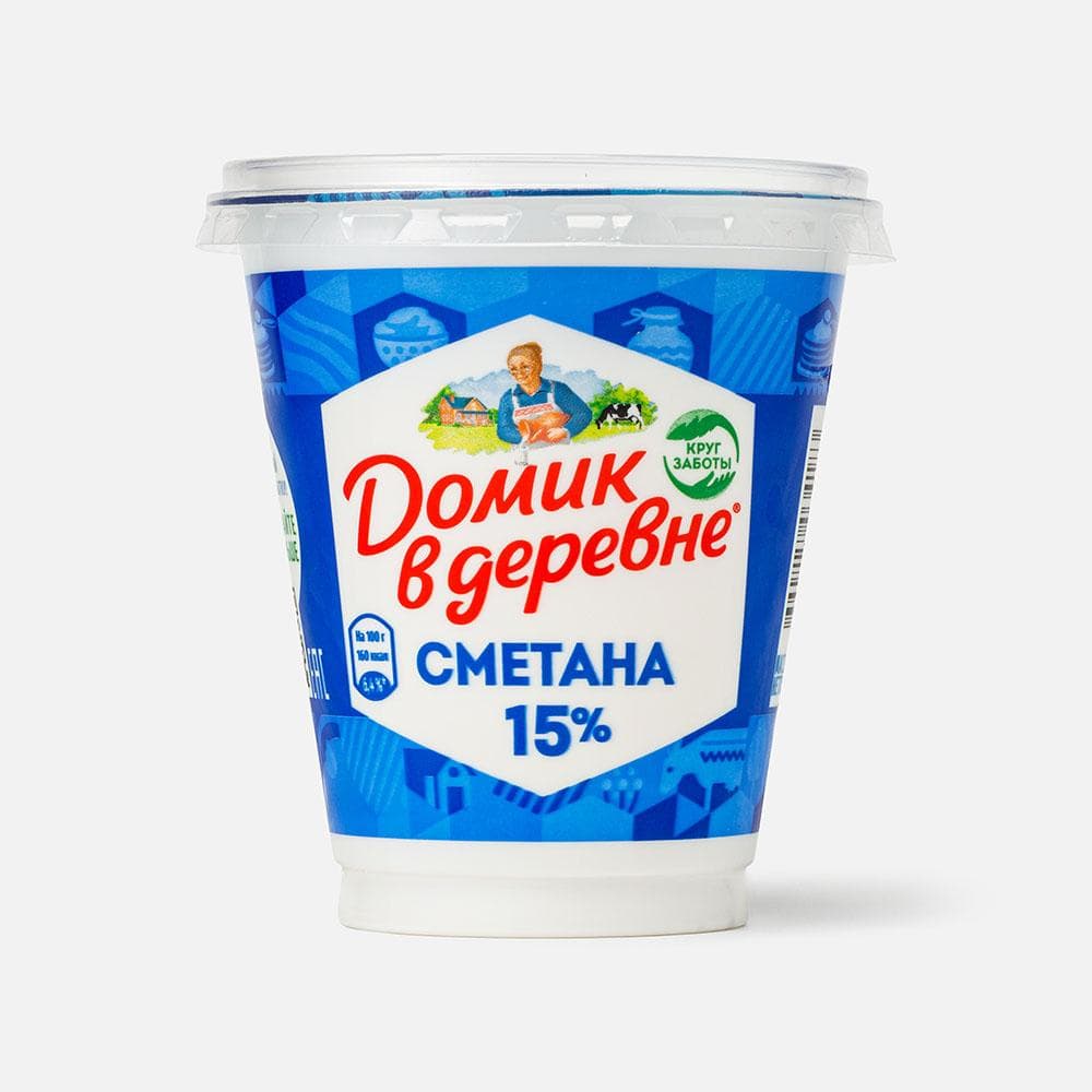 Сметана Домик в деревне, 15%  300 г